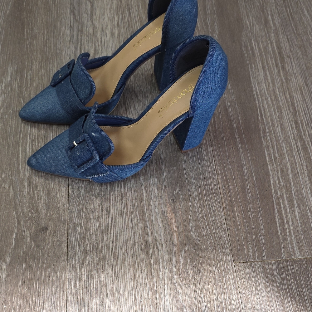 Stylish Blue Denim Heels